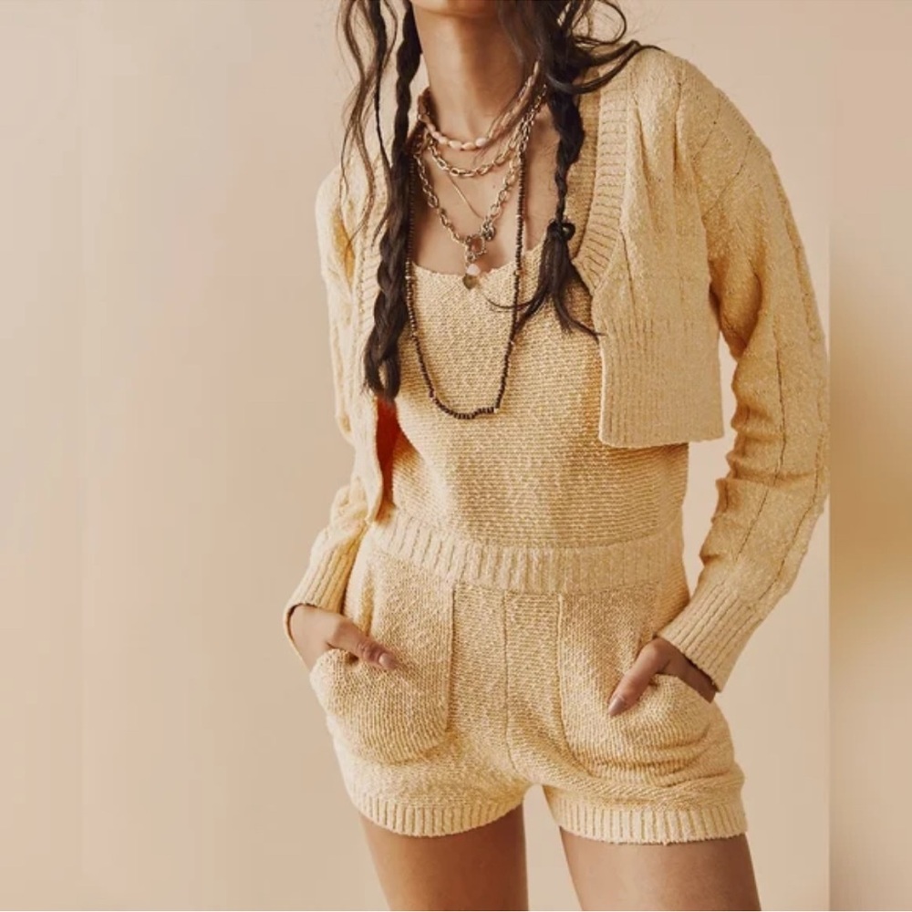 Free People Knit Romper and sweater set